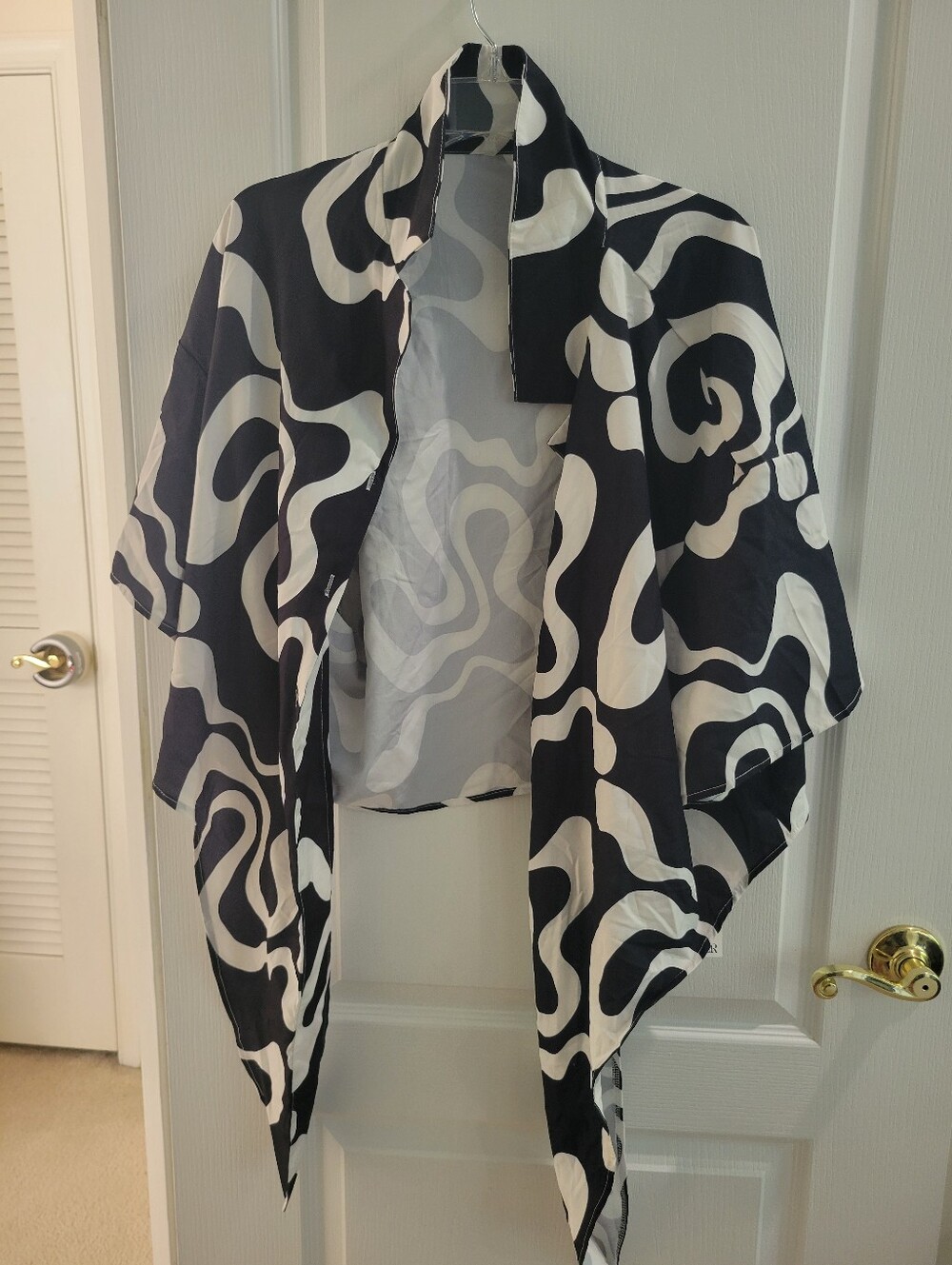 NWT Cider 2XL Geometric Wave Print Sheer Kimono Shrug Boho Festival Cover Up